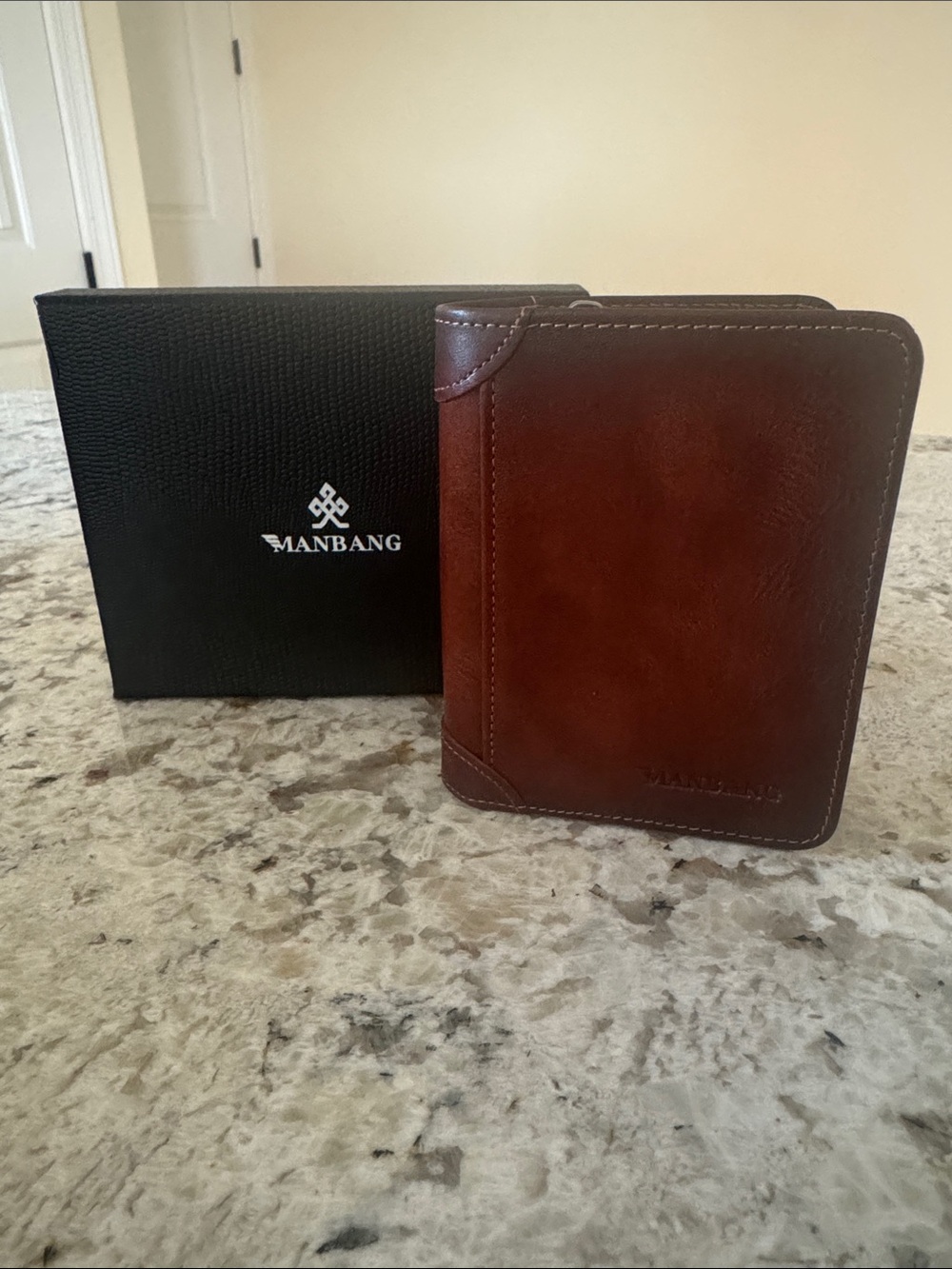 Manbang Men’s Brown Leather Wallet